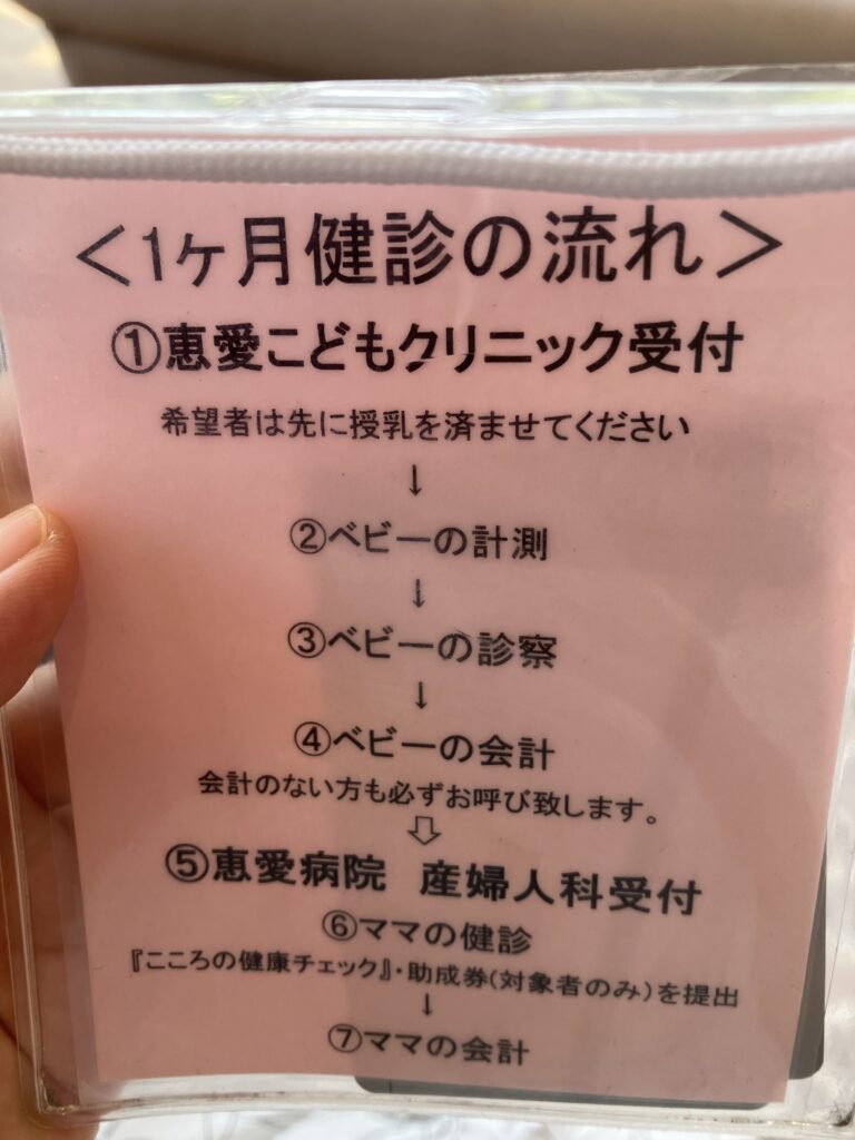 恵愛病院 1か月健診の流れ